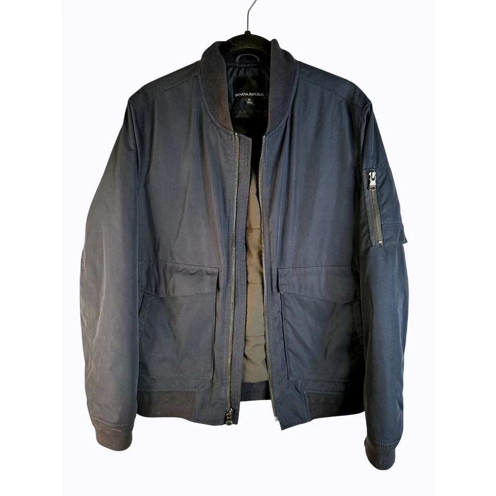 Banana Republic Men's Navy Primaloft Schoeller Utility Bomber Jacket Size M